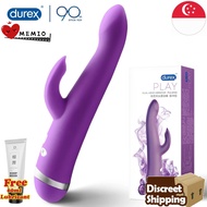 (SG Seller)Durex Vibrator Double Rabbit Vibration 23 Flexible 2 Motors G Spot Waterproof Silicone Dildo Clitoris Magic Wand Sex Toy for Women