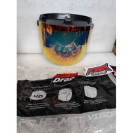 3 Botton Visor Bogo helmet siang malam semi gold king drag