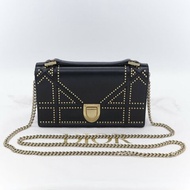 Dior 迪奧 Diorama WOC 銅金鉚釘 牛皮 肩背包 斜背包 鏈條包