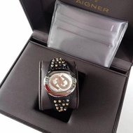 JAM TANGAN WANITA AIGNER ORIGINAL A21289 RAVELLO LEATHER BLACK