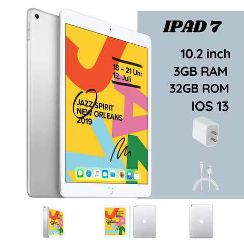 Apple Ipad 7th. Gen - 10.2" 32GB SSD - Only WIFI - (Silver) (Refurbished, Good Condition)