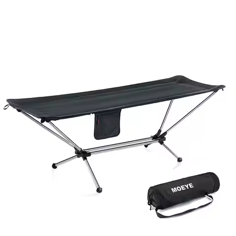 MOEYE Outdoor Folding Bed Single Portable Folding Hammock Ultralight Portable Travel Camping Cot Alu