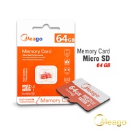 เมมโมรี่การ์ด Meago Micro SD Card / Micro SDHC Card 2 GB / Class 10 เมมโมรี่ 2GB / 4GB / 8GB / 16GB / 32GB / 64GB memory card แท้ 100%