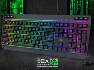 EGA Type K10 & K11 Membrane Switch RGB Lighting คีย์บอร์ดเกมมิ่ง คีย์บอร์ดมีไฟ [คีย์ไทย/Eng] รับประก