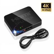 4K HDMI one point two high-definition video splitter one input two output 1 input 2 output 4K 30hz plastic shell hdmi