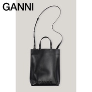 Ganni Female Bag logo Style Medium Dual-Use Leather Tote Bag Messenger Bag Shoulder Bag A3586099