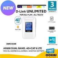 D-Link DWR-933M Wifi 6 4G+ Unlimited For All Plan & Telco AX600 Portable Wireless Wifi Modem MiFi Ro