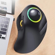 JOMAA Wireless Trackball Mouse Bluetooth Ergonomic Mouse RGB Rollerball Wireless Mouse Rechargeable 