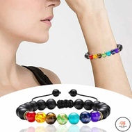 FS 6 Styles Purple Crystal Tiger Eyes Stone Beads Bracelet / Seven Pulse Round Yoga Energy Bracelets