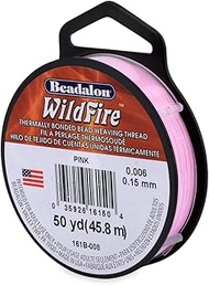 Beadalon Wildfire.006 in, 0.15 mm, Break Strength 10 lb / 4.5 kg, Pink, 50 yd / 45 m