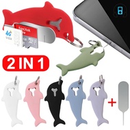 Cute Dolphin Shape Anti Lost Sim Card Pin Needle / Phone Universal SD Sim Cards Ejecting Tool