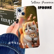 Silicone hp for iphone 13 11 12 14 15 Pro Max X Xr Xs Max 6 7+ 8+ Casing - cute cat Motif Latest coo