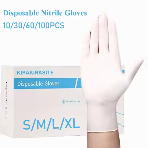 White Nitrile Disposable Gloves Powder & Latex Free Gloves for Kitchen Cooking Household Beauty Petc