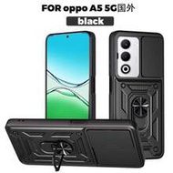 For Case OPPO A5 5G Case, With 360° Holder, Built In Slide Camera Lens Cover, Heavy-Duty Double-Laye