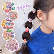 (10-Piece Set) Fruit Children's Small Rubber Band Cute Does Not Hurt Hair Headband Size New Style Little Girl Rope Ring （10件套）水果儿童小橡皮筋可爱不伤发头绳小号新款小女孩发绳发圈