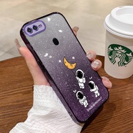 Casing oppo a5s oppo a12 oppo A7 oppo a3s oppo a12e F9 phone case Softcase Silicone shockproof Cover new design Sparkling Cartoon Astronaut SFSYHY01