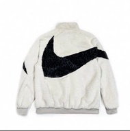 外國預訂 2色選 Nike swoosh 拼色豹紋 毛絨外套