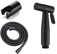 PYROJEWEL Handheld Hand Held Bidet Sprayer Stainless Steel Spraye Bidet Shower Head with Hose and Bracket Holder - Black Toilet Spray Gun Set Stainless Steel Women's wash Faucet 1.5 Meter Stainless St