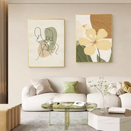 (With Frame) Abstract Flower Nordic Girl Figure Canvas Painting Prints Pictures