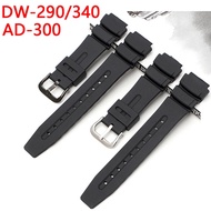 Rubber Strap 19mm for Casio G-shock DW-290 DW-340 AD-300 Men Sport Waterproof Black Resin Replace Br