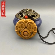 Sandalwood Wood Carving Auspicious Elephant Pendant Crafts Auspicious Ruyi Collection Wenwan Money-l