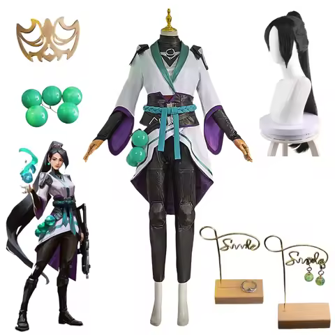 Game Valorant Sage Cosplay Costume Wig Carnival Outfit Adult Women Fancy Party Suit