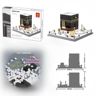 Masjid AI-Haram Nabawi Blocks Terkenal Building Miniatur Ka'bah Bricks Dome of the Rock Klasik Mini 