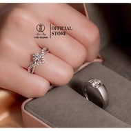 HHJ silver crown couple ring