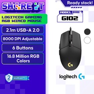 Logitech G102 LIGHTSYNC RGB Wired Gaming Mouse – 8000 DPI, 6 Buttons