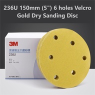 3M 236U 125mm 5" 6 holes velcro Gold Dry Sanding Disc