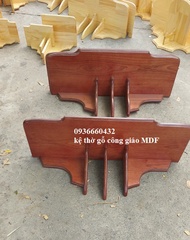 KỆ THỜ GỖ MDF KỆ NGANG THẮNG CÓ 3 CHÂN ĐỠ 80X30(CM) MÀU NÂU ĐẬM KỆ THỜ CÔNG GIÁO