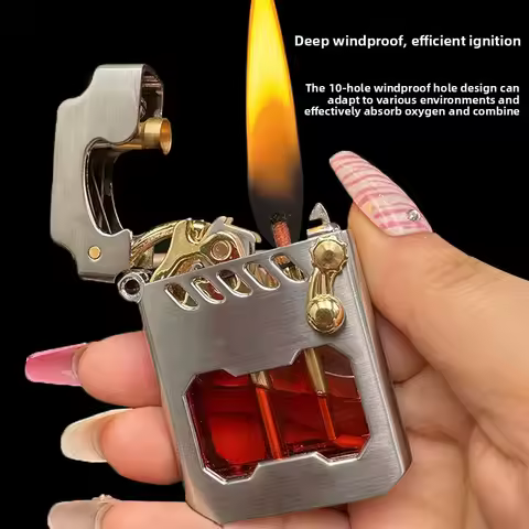 ZORRO Creative Personality Open Flame Kerosene Lighter Mecha Transparent Warehouse Ejector Ignition 