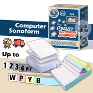 A4 Sonoform Computer Form 1ply 2ply 3ply 4ply (9.5" x 11") W/P/Y W/P/Y/B Computer Blank Form NCR