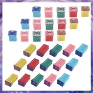 30pcs Box 20A-60A PAL Fuse Mini Copper Long Female Fuse Fuse Kit Mini Square Fuse,Car Fuse Combinati