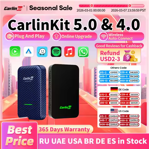 CarlinKit 5.0 2air & CarlinKit 4.0 CP2A Wireless Android Auto &CarPlay Wireless Adapter 2.4G&5.8Ghz 