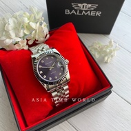 宾马 Balmer 5004M SS-7S Classic Sapphire Glass Women Watch with Purple dial and Silver Stainless Steel