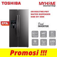 (COURIER SERVICE) TOSHIBA GR-RS637WE-PMY 591L SBS INVERTER FRIDGE/REFRIGERATOR WITH WATER/ICE DISPENSER