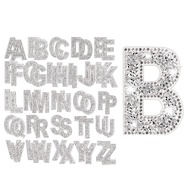 [ Store] Exclusive52 Pieces Glitter Rhinestone Alphabet Letter Stickers Set Kit 2.4 Inch Resin Rhine