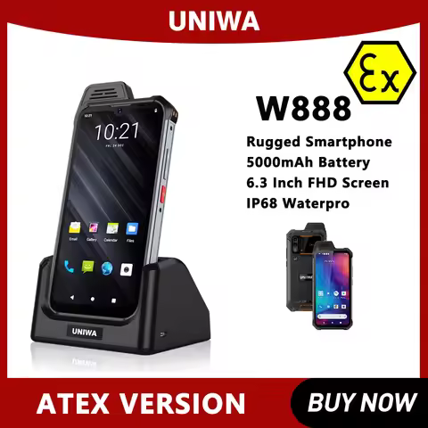 UNIWA W888 IP68 Rugged Andriod 11 Smartphone Octa Core 4GB+64GB 6.3Inch HD/FHD Screen 4G Mobile Phon