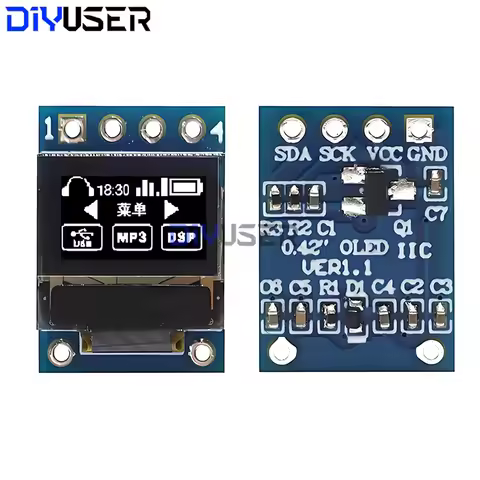 SSD1306 OLED Display 0.42 Inch White 72x40 Pixel I2C SPI Interface Module for Raspberry Pi DIY Devel