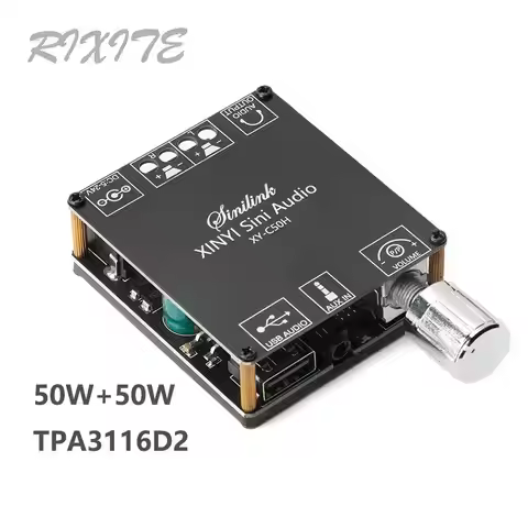 50WX2 Bluetooth 5.0 TPA3116D2 HIFI High Power Digital Amplifier Stereo Board dual channel Amplificad