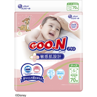 日本★GOO.N 大王★境內版敏感肌黏貼型紙尿布S-70片