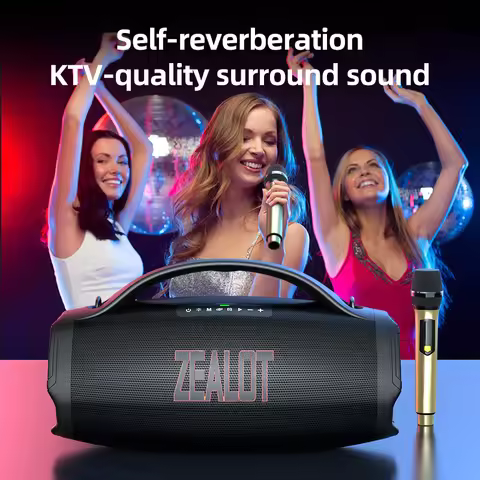 Zealot-s98 Karaoke Portable Bluetooth 5.3 Speaker System with 1-2 Wireless Microphones Home Family f