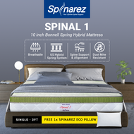 SpinaRez Spinal 1 Mattress 10 inch Euro Top Foam Padding + Coconut Fiber & Bonell Spring Hybrid (Kin