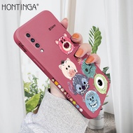 Hontinga เคสโทรศัพท์ Samsung Galaxy A71 A51 A70เคสดีไซน์รูปการ์ตูนมอนสเตอร์สติชท์ทรงสี่เหลี่ยมทำจากซิลิโคนนิ่มเหลวขอบเคสยางเคสคลุมเต็มกล้องเคสป้องกันด้านหลังสำหรับเด็กผู้ชาย