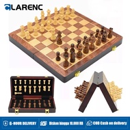 1set Superior Wooden Chess Board Magnetic Chess Board 29x29cm Folding Chess Board Magnetic Chess Boa