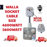 METAL CLAD 1 WAY HEAVY DUTY WALL SOCKET NEON PLUG 3 PIN UK 2WAY Metal T-Adaptor HEAVY DUTY
