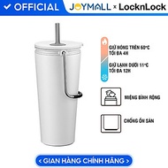 Bình giữ nhiệt Lock&Lock Bucket Tumbler Nắp đậy có ống hút - Màu Trắng LHC4268WHT 540ml - Hàng chính