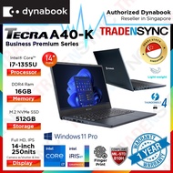【Toshiba 2024】Dynabook TECRA A40-K | i7-1355U | 16GB RAM | 512GB SSD | up to 10hr battery life | 1YR
