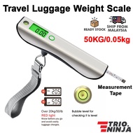 TrioNinja Travel 50kg/0.05kg Luggage Scale with Handy Bubble Level and Measurement Tape